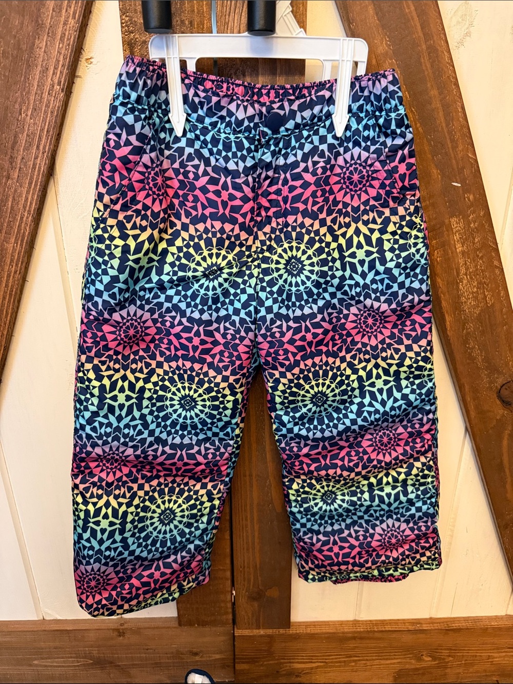 The Children's Place Girls' Colorful Geometric Lined Snow Pants - sz 5